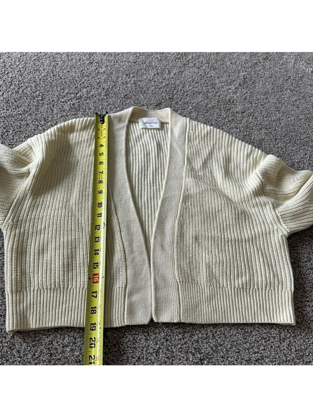 Wilfred Free Unwind Merino Wool Waist Open Cardigan XS Aritzia Butter Yellow - Picture 12 of 12